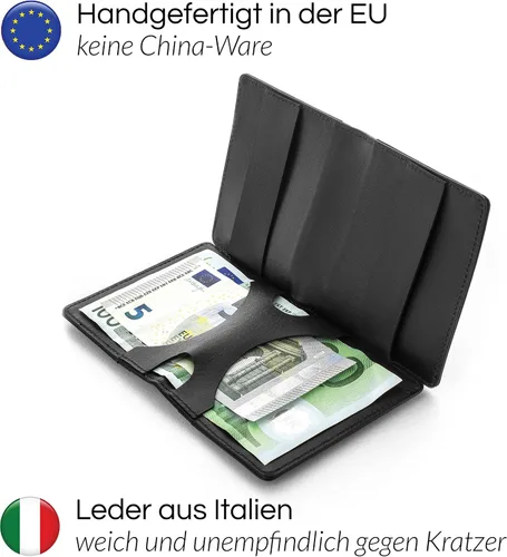 Vista 3 de Jaimie Jacobs Flapstar Magic Wallet no plegable de billetes de cuero genuino