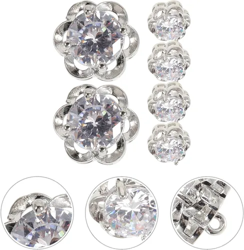 Vista 8 de EXCEART 6 piezas de botones azules Jean pequeños adornos de diamantes de imitación para decoración de manualidades