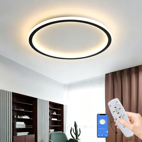 Vista 13 de Moderna lámpara LED de techo, regulable, montaje empotrado, color Blanco