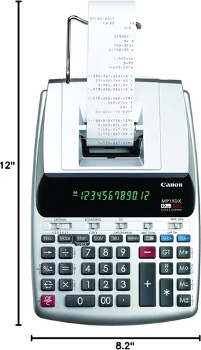 Vista 7 de Canon MP11DX-2 - calculadora con impresora para escritorio con conversión de divisas, reloj y calendario