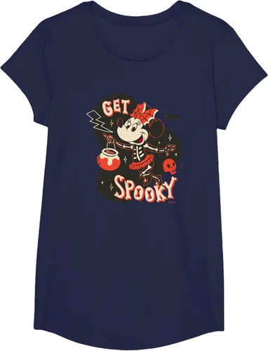 Vista 29 de Disney Disfraz de esqueleto de Minnie Mouse para Halloween, camiseta espeluznante Negro