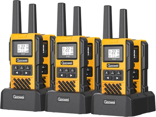 Vista 12 de Gaswei G1pro IP67 Walkie Talkies impermeables FRS para adultos de largo alcance, recargables con vibración, radios bidireccionales de emergencia