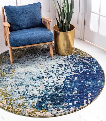 Vista 11 de Unique Loom Estrella Collection - Alfombra de área Vella (9' x 12' 2" Rectángulo Azul/Gris)