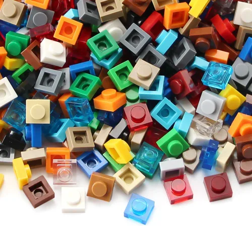 Vista 3 de Basic 1000 Piezas Placa 1x1 Ladrillos Creativos 20 Colores Piezas Conjunto de Bloques de Construcción y Juego Juguete Compatible con 3024 Accesorios