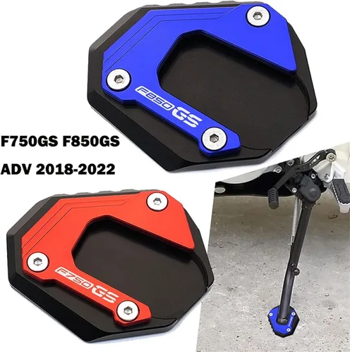 Vista 2 de Soporte lateral para motocicleta, placa de extensión para BMW F850GS F750GS F850 GS F 750 850 GSA 2018 2020 2021 2022 (color : A plateado F750GS)