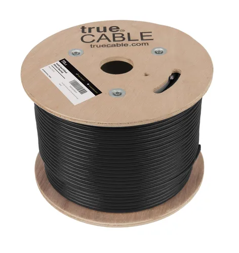 Vista 3 de TRUE CABLE Ethernet Cat6 Direct Burial a granel, relleno de gel, sin blindaje, 500 pies, negro, chaqueta OSP para exteriores, impermeable