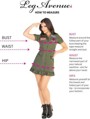 Vista 5 de Leg Avenue womens Licensed Top Gun Flight Dress Costume