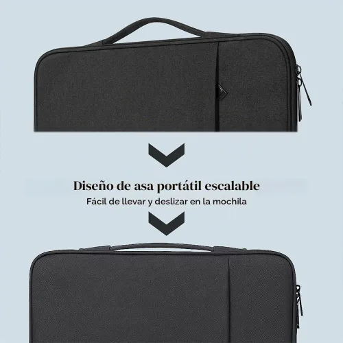 Vista 4 de ProElife Funda para MacBook Air de 15 pulgadas M5 M4, mango retráctil Negro