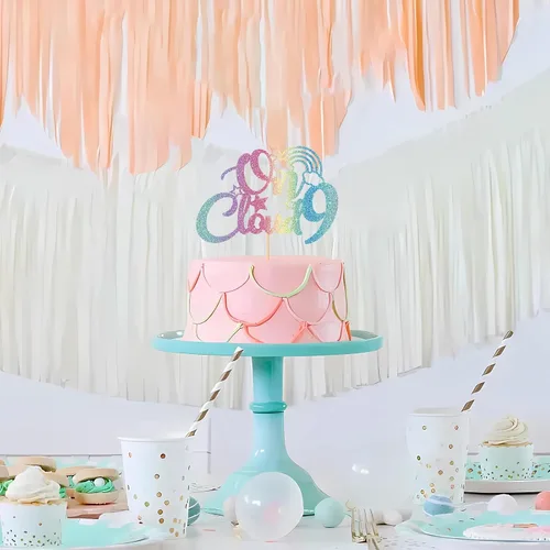 Vista 7 de On Cloud 9 - Decoración para tartas de 9 años de niña y niño, letrero con texto en inglés "I I'm Nine Cloud", decoración de pasteles para fiesta