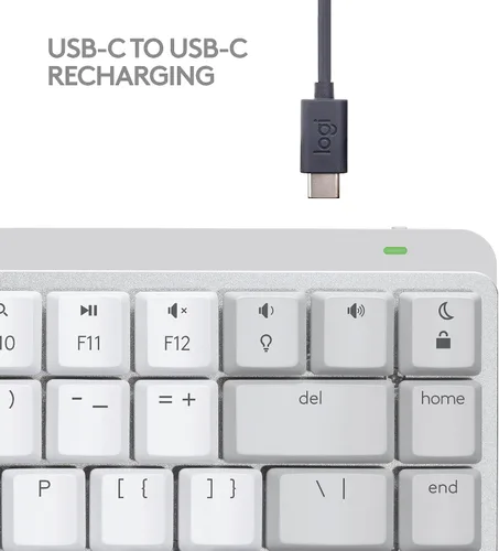 Vista 9 de Logitech MX Mechanical Mini - Teclado inalámbrico iluminado para Mac, interruptores de rendimiento de bajo perfil, teclas táctiles silenciosas, Gris