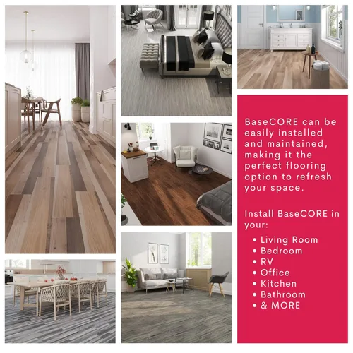 Vista 6 de LUCiDA SURFACES - Baldosas de vinilo de lujo, azulejos autoadhesivos para instalar uno mismo, 12 tablones con aspecto de madera, color granero