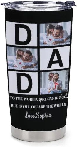 Vista 24 de Taza personalizada con foto y texto para hombres y mujeres, regalo para papá, mamá, familias y amigos, taza de viaje con foto e imagen
