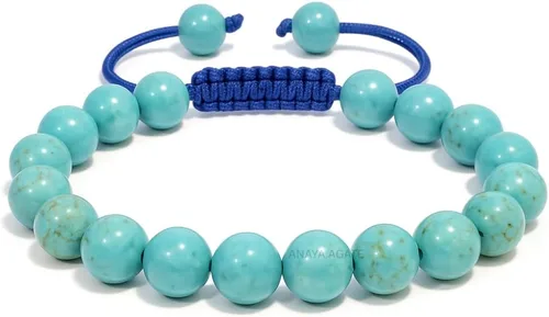 Vista 44 de Adjustable Crystal Bracelet – Gemstone Bead Bracelet with Adjustable Macrame String – Chic Gemstone Bracelet for Men and Women – 8mm Round Healing