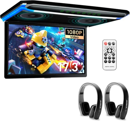 Vista 10 de XTRONS® Pantalla TFT Digital FHD Ultrafina de 17.3 Pulgadas 16:9 Reproductor Aéreo de Video 1080P para Automóvil Monitor Montado en el Techo Puerto