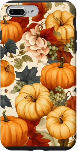 Vista 12 de Funda de estilo vintage para iPhone 16 con hojas de otoño y calabazas