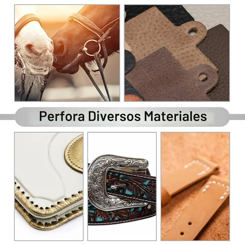 Vista 7 de UNCO- Herramienta de perforación de cuero para perforación, 5/64", 3/32", 7/64", 1/8", 5/32", 3/16" 6 Different Hole Sizes, Durable Hole Punch for
