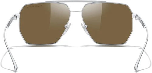 Vista 4 de MERRY'S Gafas de sol cuadradas polarizadas de gran tamaño para mujeres y hombres, sombras retro vintage UV400 clásicas de metal grandes