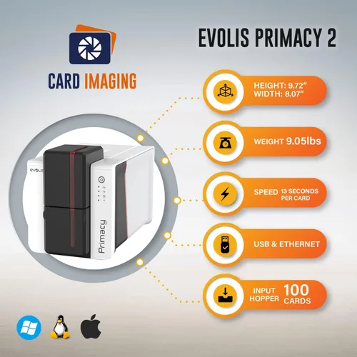 Vista 2 de Evolis Primacy 2 - Paquete de impresoras y suministros de tarjetas de doble