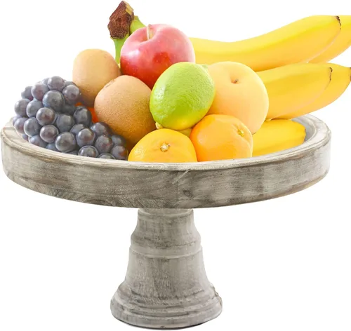 Vista 3 de Simple Elements - Bandeja decorativa de madera rústica, decoración rústica de cocina y decoración del hogar, frutas, pasteles, artículos de tocador