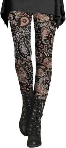 Vista 2 de Leggings con estampado bohemio para mujer, suaves, elásticos, ajustados, cómodos, de cintura alta, para entrenamiento, atletismo, fitness, yoga