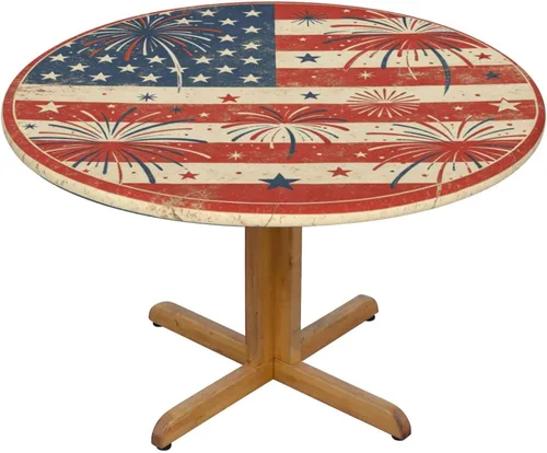 Vista 18 de Mantel redondo de Navidad con diseño de copos de nieve de Navidad para cocina, comedor, decoración de mesa de poliéster lavable para mesa de bufé