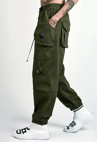 Vista 3 de Niepce Inc Pantalones cargo japoneses para hombre con correas