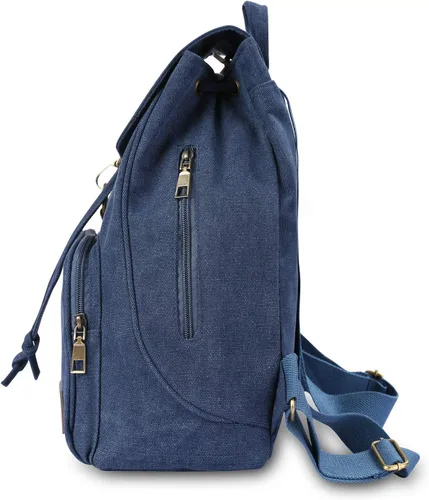 Vista 13 de Mochilas de lona a la moda, bolso casual para compras al aire libre, mochila deportiva, senderismo, viajes, bolsa multiusos, Café, Mochilas