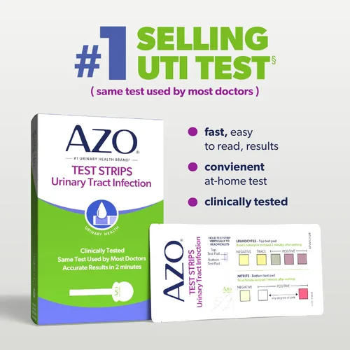Vista 8 de AZO tiras de prueba de infección en el tracto urinario, B001G7R2PW, 1, 1 From the #1 Urinary Health Brand± Clinically Tested At Home UTI Test