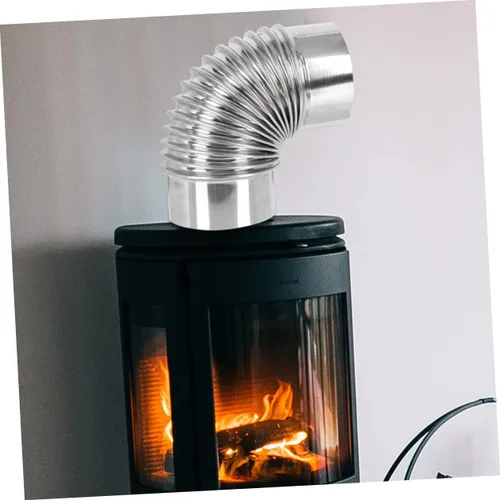 Vista 5 de 2 unids estufa tubo de combustión codo a prueba de herrumbre chimenea tubo de escape al aire libre Camping chimenea extensión
