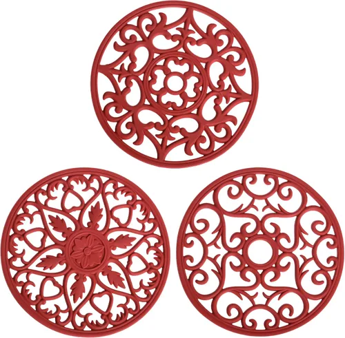 Vista 7 de Salvamanteles para platos calientes, salvamanteles de silicona para ollas y sartenes, salvamanteles tallados para cocina, tapete multiusos