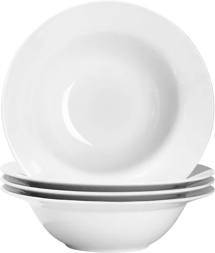 Vista 9 de Juego de 4 platos redondos de 10.5 pulgadas, platos de cerámica blanca para cena, ensalada, aperitivo y postre, microondas, vajilla apta