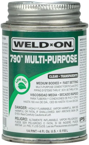 Vista 9 de Weld-On 10121 711 Cemento solvente de PVC de grado industrial de alta resistencia, de ajuste medio y bajo contenido de compuestos orgánicos