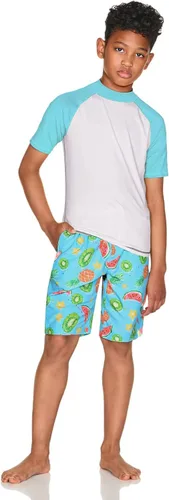Vista 4 de TSLA - Traje de baño para niños, secado rápido, FPU 50+, pantalones cortos de playa para natación, traje de baño con forro interior de malla
