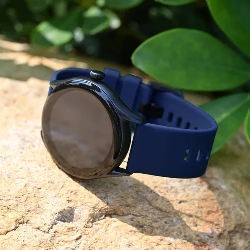 Vista 19 de BISONSTRAP Correas de reloj de silicona, correas de reloj delgadas con liberación rápida, 0.787 in, negro con hebilla negra