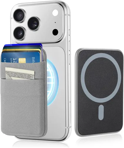 Vista 11 de Senose Compatible con la cartera Magsafe, soporte para 6 tarjetas, cartera magnética delgada y elástica para la parte posterior del teléfono Negro