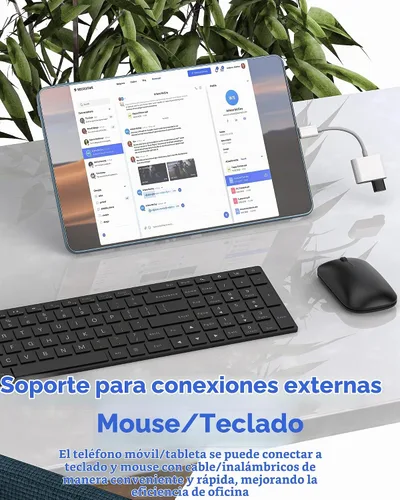 Vista 6 de Adaptador USB-C a USB (2 en 1), accesorios de cable tipo C, convertidor Thunderbolt OTG 3.0, puerto de ratón, dongle compatible con Samsung para USB