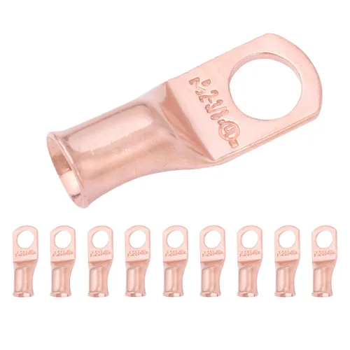 Vista 87 de SELTERM - 5 terminales de anillo resistentes para cable de batería, calibre 1/0 AWG, pernos de 1/2 pulgadas, terminales de calibre 0, ojales