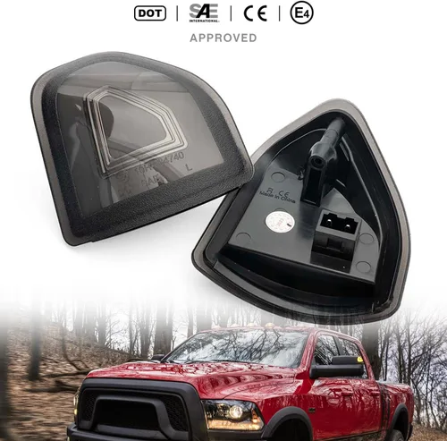 Vista 3 de Espejo lateral LED luces intermitentes para Dodge Ram 2010-2018 1500 2500 3500 Pickup ámbar Led espejo de remolque intermitente lámpara izquierda