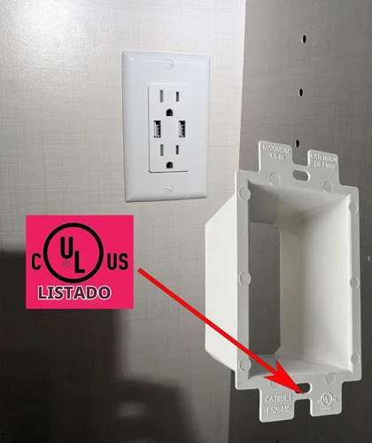 Vista 5 de iMBAPrice IMBA-BE1 - Extensor de caja de toma de corriente eléctrica no metálica de 1 banda para accesorios de receptáculos de interruptor