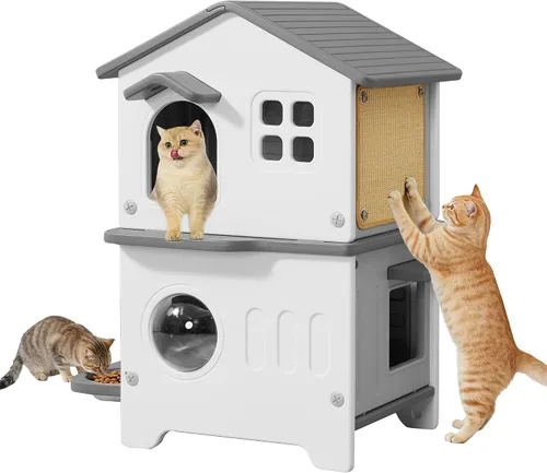 Vista 9 de Casa aislada para gatos al aire libre con forro