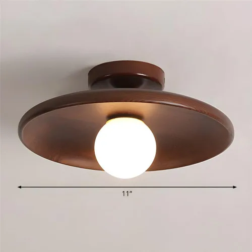 Vista 2 de Lámpara de techo poco profunda con forma de platillo de madera cerca de la lámpara de techo Simplicity Luz de montaje semiempotrado con bombilla G9