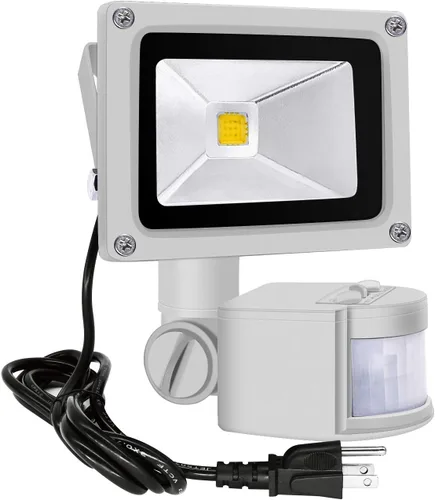 Vista 11 de Luces de inundación con sensor de movimiento al aire libre, lámpara LED de inducción de 10 W, foco impermeable IP65, 6500 K luz de sensor LED, luz