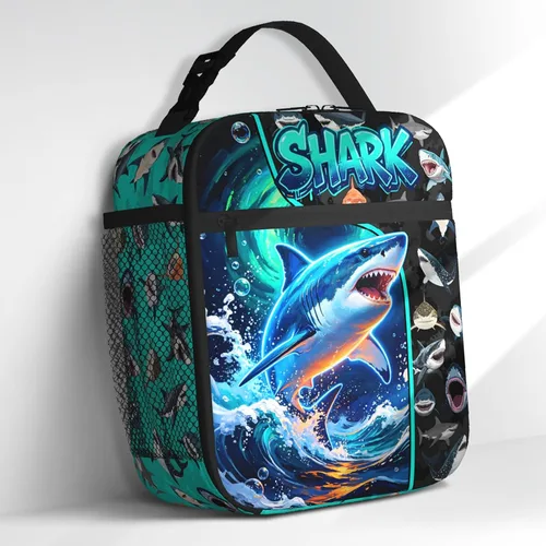 Vista 16 de Lonchera de béisbol con temática deportiva para niños, niñas, adolescentes, bolsa de almuerzo de béisbol aislada para niños, bolsa de almuerzo