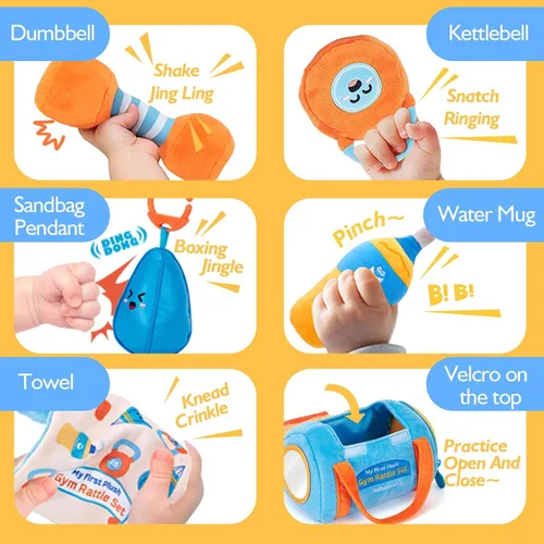Vista 3 de hahaland Juguetes para bebés de 6 a 12 meses, juguetes para bebés de 3 a 6 meses, juguete Montessori para niños de 6 meses, juguete sensorial