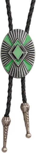 Vista 369 de Jeilwiy Corbata de bolo para hombre, corbata de vaquero occidental, collar de corbata de bolo dorado, corbata de cuero, corbata de Halloween