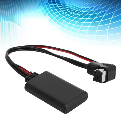 Vista 4 de Adaptador Bluetooth para automóvil, adaptador AUX Bluetooth ABS negro para audio para automóvil, módulo estéreo de enchufe de repuesto, adaptador