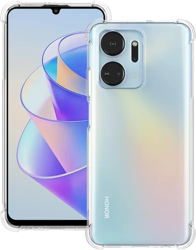 Vista 7 de USTIYA Funda para Honor X7A Clear TPU Cuatro Esquinas Cubierta Protectora Transparente Suave