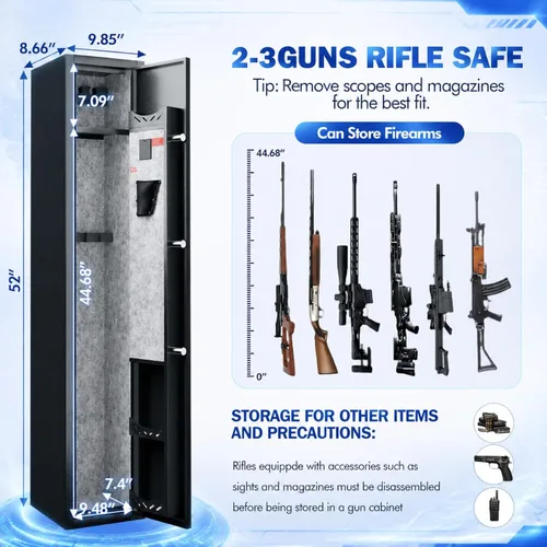 Vista 2 de 2-3 Gun Safe,gun safe for rifles and pistols, Digital Access Safe