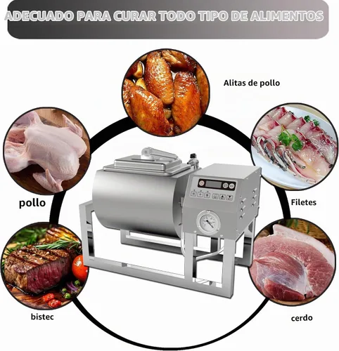 Vista 5 de Marinador de vaso de carne Hakka, máquina de curado al vacío, proceso de marinación rápida, 36 libras / 18 litros
