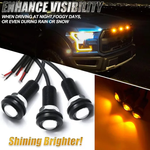 Vista 3 de x xotic tech 3 luces LED para parrilla delantera con montaje de lente de proyector compatible con automóviles, camionetas, camiones, SUV, remolques